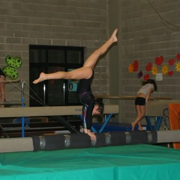 Allenamento di ginnastica artistica al Palasport di Foligno